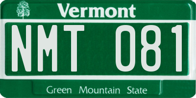 VT license plate NMT081