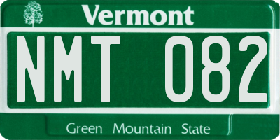 VT license plate NMT082
