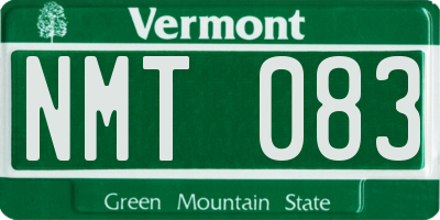 VT license plate NMT083