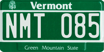 VT license plate NMT085
