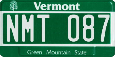 VT license plate NMT087