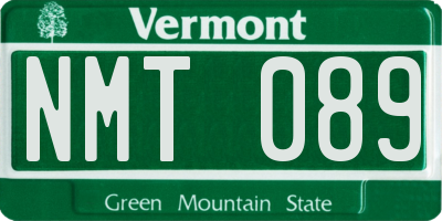 VT license plate NMT089