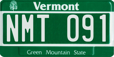 VT license plate NMT091