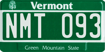 VT license plate NMT093