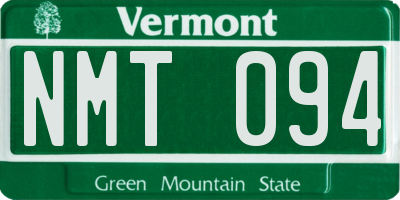 VT license plate NMT094