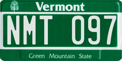 VT license plate NMT097