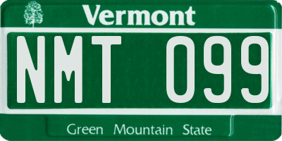 VT license plate NMT099