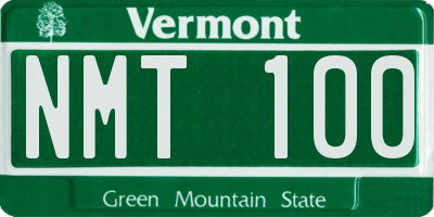 VT license plate NMT100