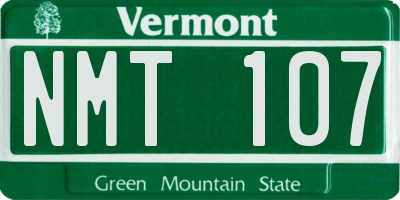 VT license plate NMT107