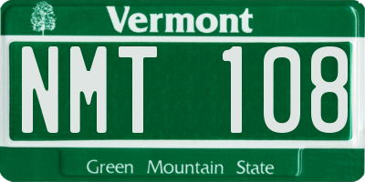 VT license plate NMT108