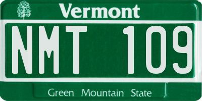 VT license plate NMT109