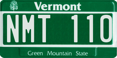 VT license plate NMT110