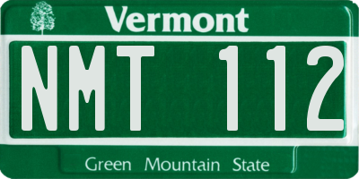 VT license plate NMT112