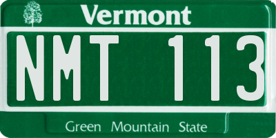 VT license plate NMT113