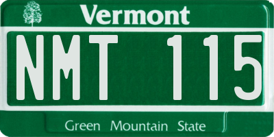 VT license plate NMT115