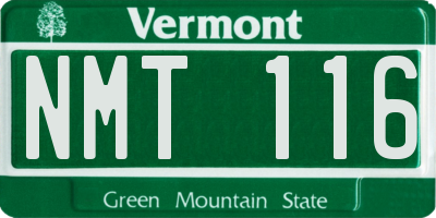VT license plate NMT116