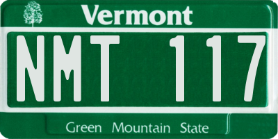 VT license plate NMT117