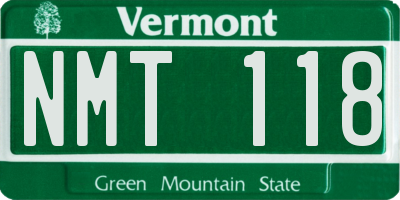 VT license plate NMT118