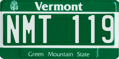 VT license plate NMT119
