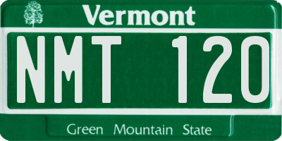 VT license plate NMT120