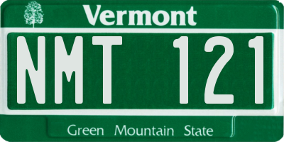 VT license plate NMT121