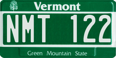 VT license plate NMT122