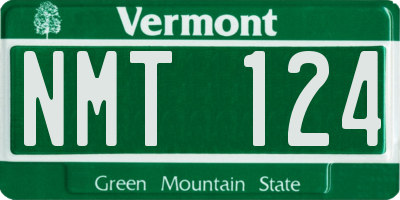 VT license plate NMT124