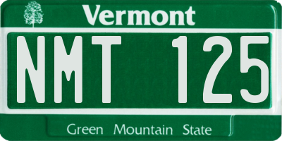 VT license plate NMT125