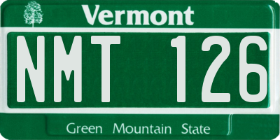 VT license plate NMT126