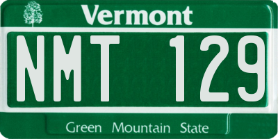VT license plate NMT129