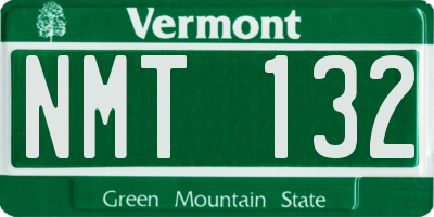 VT license plate NMT132