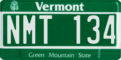 VT license plate NMT134