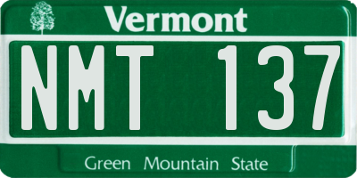 VT license plate NMT137