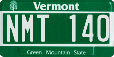 VT license plate NMT140