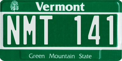 VT license plate NMT141