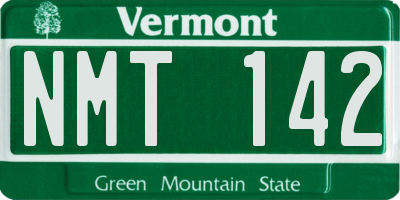 VT license plate NMT142