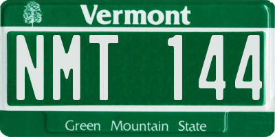 VT license plate NMT144