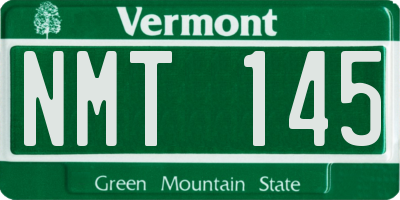VT license plate NMT145
