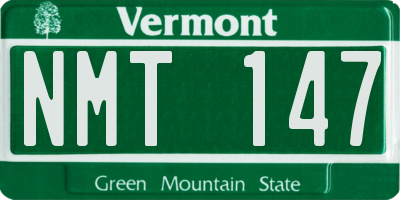 VT license plate NMT147