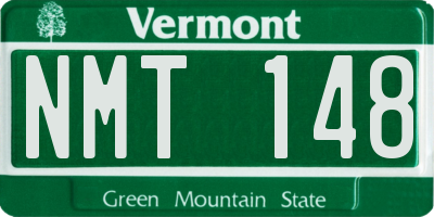 VT license plate NMT148