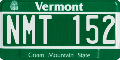 VT license plate NMT152