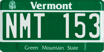 VT license plate NMT153
