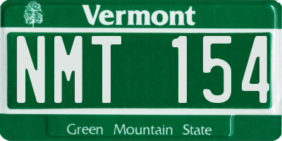 VT license plate NMT154