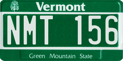 VT license plate NMT156