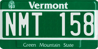 VT license plate NMT158