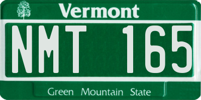 VT license plate NMT165