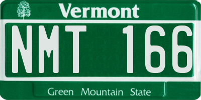 VT license plate NMT166
