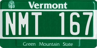 VT license plate NMT167