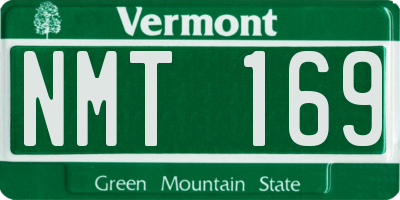 VT license plate NMT169