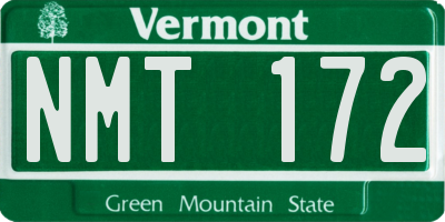 VT license plate NMT172